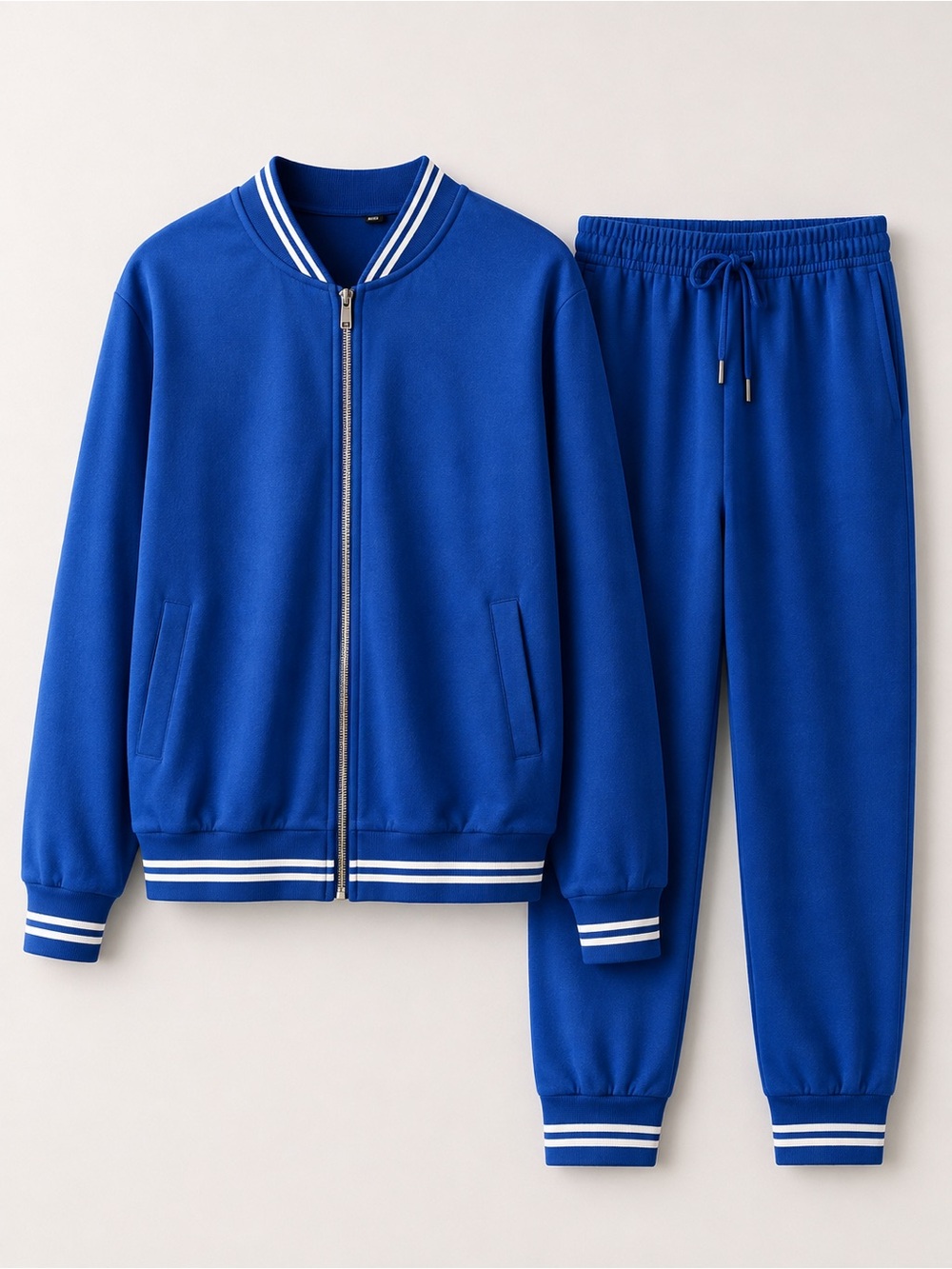Kids Blue Two-Piece Track Jacket and Sweatpants Set